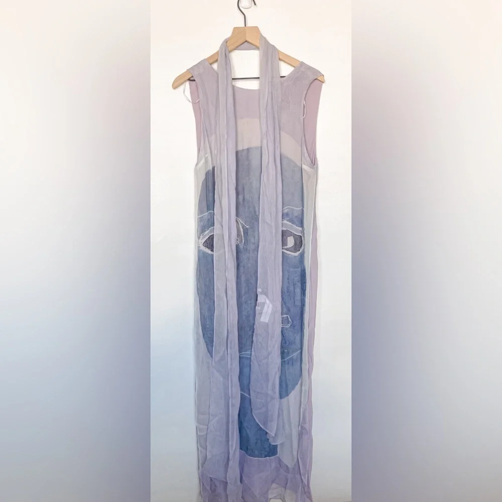 Zara Lilac Viscose Flowing Printed Midi Dress 8077/041/290/014 - Picture 3 of 10